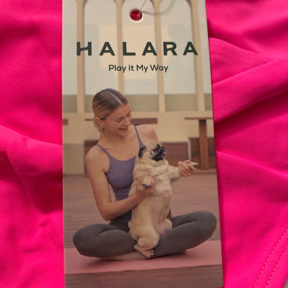 Halara NWT Crossover Bikini Bottom Swimsuit Womens Neon Pink Sporty Beach - Picture 4 of 4